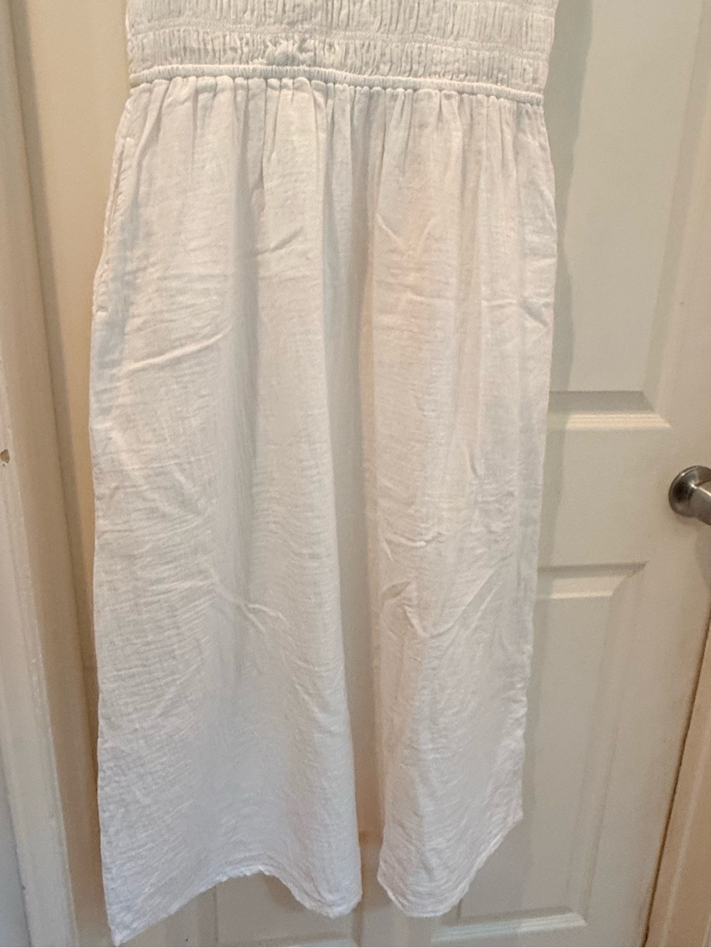 ☁️☁️Pact Organic Cotton Coastal Double Gauze Smocked Dress size M☁️☁️ - Picture 4 of 9